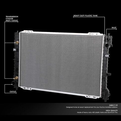 مشعاع ألومنيوم مثبت بمسمار طراز OE من DNA Motoring OEM-RA-2307 متوافق مع 01-07 Escape/ 01-06 Tribute 3.0L V6 AT/MT، 27-9/16 بوصة عرض × 18-3/8 بوصة ارتفاع × 1 بوصة عمق، مدخل 1-1/4 بوصة، مخرج 1-1/2 بوصة in Saudi Arabia