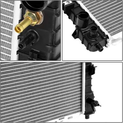 مشعاع ألومنيوم مثبت بمسمار طراز OE من DNA Motoring OEM-RA-2307 متوافق مع 01-07 Escape/ 01-06 Tribute 3.0L V6 AT/MT، 27-9/16 بوصة عرض × 18-3/8 بوصة ارتفاع × 1 بوصة عمق، مدخل 1-1/4 بوصة، مخرج 1-1/2 بوصة in Saudi Arabia