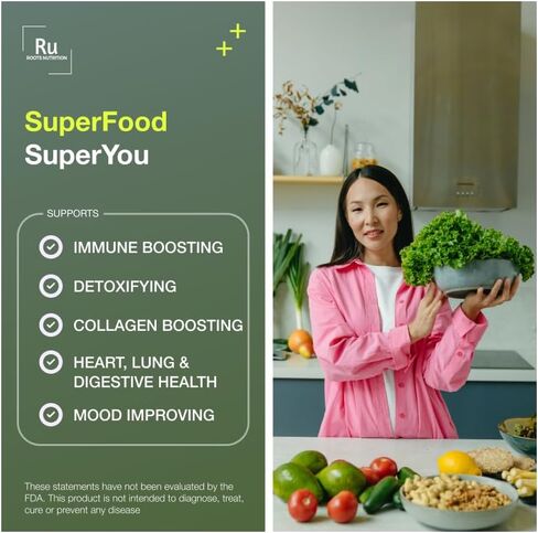 Power Green Super Food (30 Day Supply). Five Servings of Vegetables in one Scoop. Includes: Spirulina, Theobroma Cacao, Horsetail Powder, Ginger Powder, Gingko Powder, and More. in Saudi Arabia