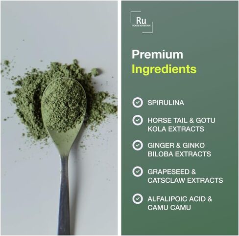 Power Green Super Food (30 Day Supply). Five Servings of Vegetables in one Scoop. Includes: Spirulina, Theobroma Cacao, Horsetail Powder, Ginger Powder, Gingko Powder, and More. in Saudi Arabia