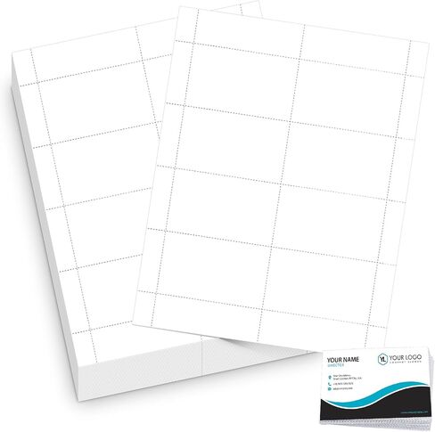 1600 Pcs Blank Printable Business Cards, 2.25 x 3.5, Perforated Cards Stock Paper for Inkjet and Laser Printers for School, Office, Party (8 up Each Page) in Saudi Arabia