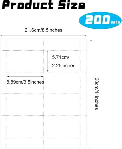 1600 Pcs Blank Printable Business Cards, 2.25 x 3.5, Perforated Cards Stock Paper for Inkjet and Laser Printers for School, Office, Party (8 up Each Page) in Saudi Arabia