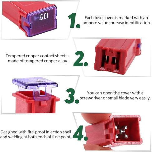 10 قطع من مجموعة الصمامات JCASE Fuse 30 أمبير للسيارات ذات المظهر المنخفض لسيارات Ford وChevy/GM وNissan وToyota Pickup Trucks والسيارات وسيارات الدفع الرباعي in Saudi Arabia