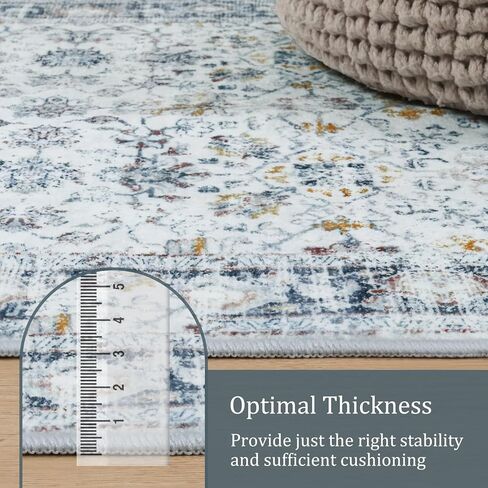 Morebes Vintage Washable Bathroom Runner,Floral Rug Runners for Hallways 6 Feet Non Slip, Distressed Brick Red Runner Rug for Bedrooms, Throw Carpet Runner for Kitchen Entry Entrance in Saudi Arabia