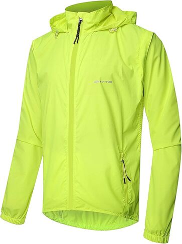 Men's High Visibility Cycling Jacket Convertible UPF50+ Windproof Lightweight Windbreaker in Saudi Arabia