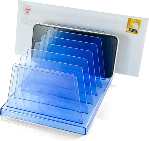 Officemate Blue Glacier Standard Sorter, 7 Compartments, Transparent Blue (23214) in Saudi Arabia
