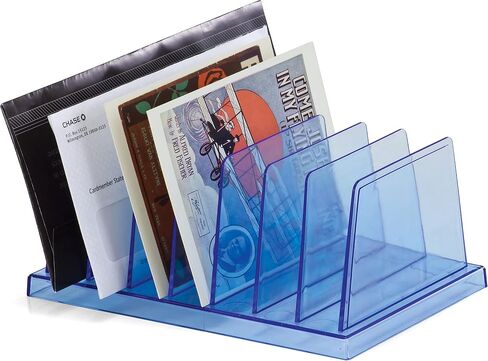 Officemate Blue Glacier Standard Sorter, 7 Compartments, Transparent Blue (23214) in Saudi Arabia