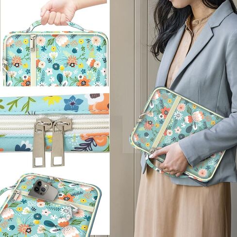 غطاء الكتاب المقدس للنساء والفتيات حقيبة حمل الكتاب المقدس مع مقبض دراسة الكتاب المقدس حقيبة واقية موضوع الأزهار in Kuwait