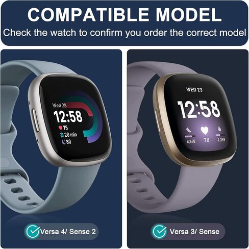 متوافق مع واقي الشاشة Fitbit Versa 4/Versa 3/Sense 2/Sense، من الزجاج المقسى بتغطية كاملة وخالية من الفقاعات، طبقة HD مقاومة للماء لساعة Fitbit، 3 عبوات in Kuwait