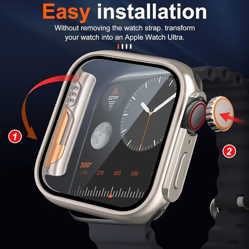 حافظة حماية شاشة لساعة Apple Series 7/8 مقاس 41 مم [تشبه حافظة Apple Watch Ultra] حافظة بتصميم من الزجاج المقسى لساعة IWatch 7 8 حافظة مقاس 41 مم لساعة Apple Watch 8 مقاس 41 مم in Kuwait