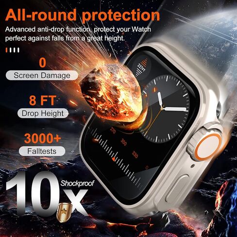 حافظة حماية شاشة لساعة Apple Series 7/8 مقاس 41 مم [تشبه حافظة Apple Watch Ultra] حافظة بتصميم من الزجاج المقسى لساعة IWatch 7 8 حافظة مقاس 41 مم لساعة Apple Watch 8 مقاس 41 مم in Kuwait