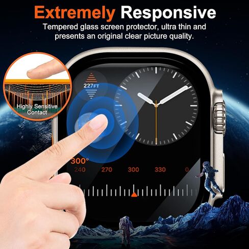 حافظة حماية شاشة لساعة Apple Series 7/8 مقاس 41 مم [تشبه حافظة Apple Watch Ultra] حافظة بتصميم من الزجاج المقسى لساعة IWatch 7 8 حافظة مقاس 41 مم لساعة Apple Watch 8 مقاس 41 مم in Kuwait