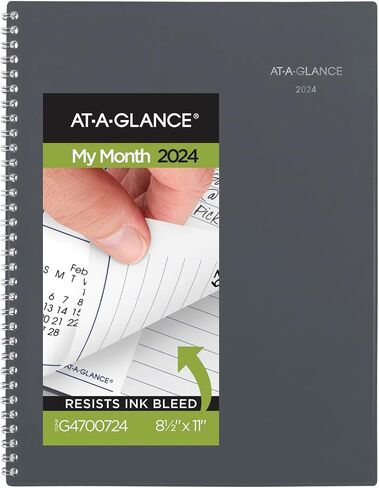 AT-A-GLANCE 2024 Monthly Planner, DayMinder, 8-1/2" x 11", Large, Gray (GC4700724) in Saudi Arabia