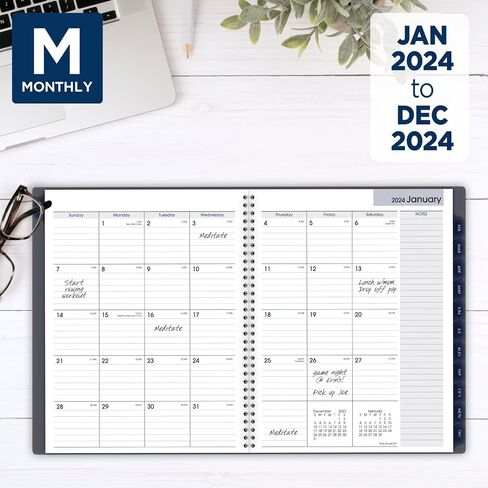 AT-A-GLANCE 2024 Monthly Planner, DayMinder, 8-1/2" x 11", Large, Gray (GC4700724) in Saudi Arabia
