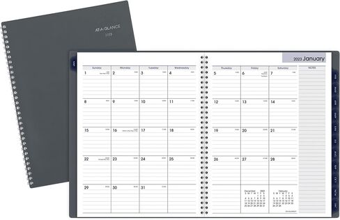 AT-A-GLANCE 2024 Monthly Planner, DayMinder, 8-1/2" x 11", Large, Gray (GC4700724) in Saudi Arabia