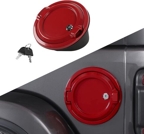 غطاء غطاء خزان الغاز لباب الوقود JL مناسب لـ 2018-2024 Jeep Wrangler JL JLU 2/4 باب، ملحقات خارجية لباب الوقود من الألومنيوم (وردي) in Saudi Arabia