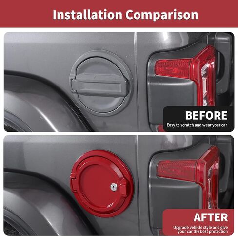 غطاء غطاء خزان الغاز لباب الوقود JL مناسب لـ 2018-2024 Jeep Wrangler JL JLU 2/4 باب، ملحقات خارجية لباب الوقود من الألومنيوم (وردي) in Saudi Arabia