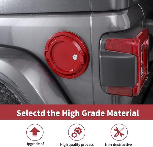 غطاء غطاء خزان الغاز لباب الوقود JL مناسب لـ 2018-2024 Jeep Wrangler JL JLU 2/4 باب، ملحقات خارجية لباب الوقود من الألومنيوم (وردي) in Saudi Arabia