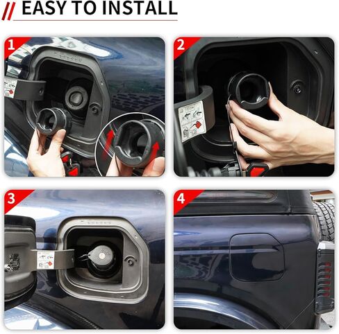 غطاء غطاء قفل باب خزان الوقود حشو الوقود متوافق مع فورد برونكو 2 باب 4 باب 2021 2022 2023 2024 ملحقات قفل غطاء الغاز in Kuwait