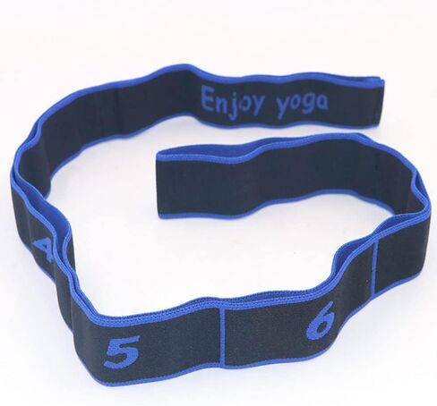 حزام اليوغا، حزام اليوغا المطاطي، حزام تمرين متعدد الحلقات قابل للتعديل للعلاج الطبيعي، التمارين الرياضية، المرونة، التعافي، الرقص والجمباز in Kuwait