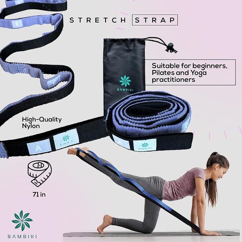 Stretch Set of 3– Posture Corrector, Yoga Stick Stretching Tool – Stretching Ring – Stretch Strap with Carry Bag– Perfect for Yoga, Pilates and Physical Therapy (Blue) in Saudi Arabia