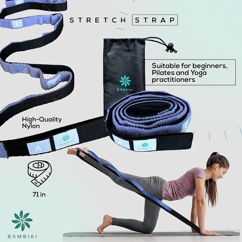 Stretch Set of 3– Posture Corrector, Yoga Stick Stretching Tool – Stretching Ring – Stretch Strap with Carry Bag– Perfect for Yoga, Pilates and Physical Therapy (Blue) in Saudi Arabia