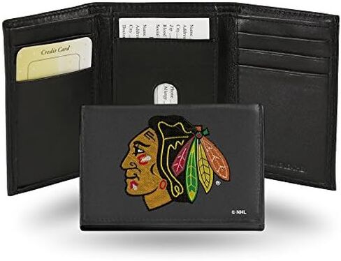 Rico Industries NHL Embroidered Genuine Leather Tri-fold Wallet 3.25" x 4.25" - Slim in Kuwait