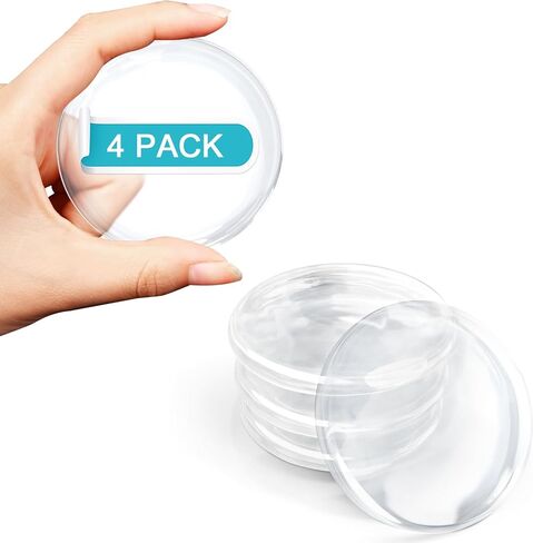 GroTheory Door Stoppers Wall Protector, 4 Pack Large 3.15" Door Knob Wall Protectors with Strong Self Adhesive, Clear Door Handle Bumper Rubber Door Stops for Wall in Kuwait