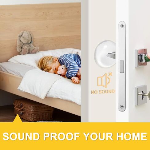 GroTheory Door Stoppers Wall Protector, 4 Pack Large 3.15" Door Knob Wall Protectors with Strong Self Adhesive, Clear Door Handle Bumper Rubber Door Stops for Wall in Kuwait