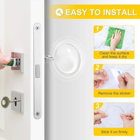 GroTheory Door Stoppers Wall Protector, 4 Pack Large 3.15" Door Knob Wall Protectors with Strong Self Adhesive, Clear Door Handle Bumper Rubber Door Stops for Wall in Kuwait