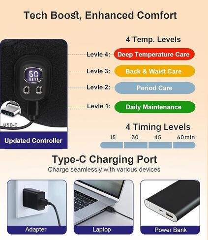 وسادة تدفئة للحيض، وسادة تدفئة لاسلكية لتخفيف آلام الدورة الشهرية، والتشنجات، وآلام الدورة الشهرية، وآلام الظهر، وآلام أسفل الظهر in Kuwait