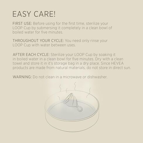 كوب الحيض Hevea Loop عبوة واحدة مقاس 1 (أحمر الخدود الذهبي)، مصنوع من المطاط الطبيعي بنسبة 100% - كوب أنعم لفترة - يمكن ارتداؤه لمدة تصل إلى 12 ساعة in Kuwait