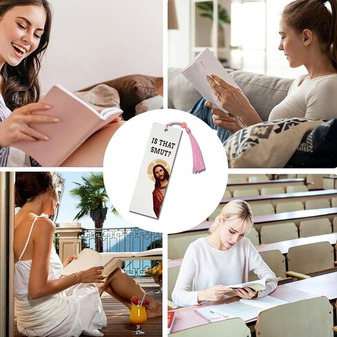 2 حزمة تطل على يسوع هل هذا البذاءة؟ إشارة مرجعية منقوشة بنص وشرابات مرحة لمحبي الكتب، إشارات مرجعية مضحكة لروح الدعابة للبالغين (وردي وأسود) in Kuwait
