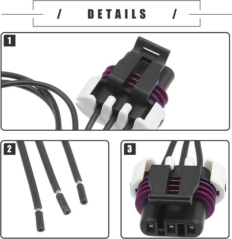 Motoforti Camshaft Crankshaft Speed Sensor Map Senor Ignition Coil Others Position Sensor Connector Pigtail, for GM LS2, Plastic, No.10456256, Black, 1 Set in Saudi Arabia