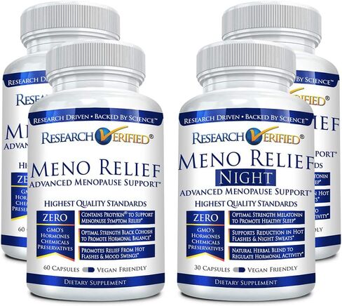 تم التحقق من الأبحاث لتخفيف أعراض انقطاع الطمث ليلاً ونهارًا - دعم انقطاع الطمث - 4 زجاجات (كمية تكفي لشهرين) in Kuwait