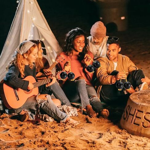 قطعتان من كرة Aslatuas الإيقاعية Kashaka Shaker أداة شاكر أفريقي متينة ABS Kashaka Music Egg Shaker مع قرع مزدوج للحفلات وحفلات الزفاف، أسود in Saudi Arabia