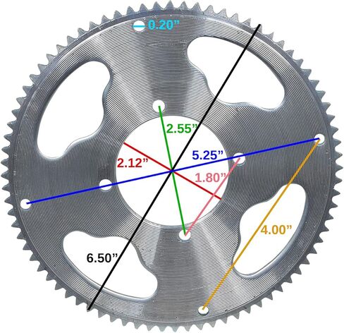 #25 سلسلة ضرس - 80 سنًا - دائرة فتحة تثبيت 2-9/16 بوصة (×4 فتحات) in Kuwait