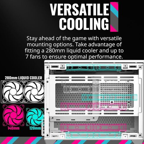 حافظة كمبيوتر Cooler Master NR200P V2 Mini-ITX 18L، مبرد سائل بتركيب علوي 240 مم | 280 مم، تركيب رأسي 356 مم، وحدة معالجة الرسومات 3.5 فتحة، مقسى | لوحة تهوية، USB 3.2 Gen 2x2 Type C (NR200PV2-KCNN-S00) in Saudi Arabia