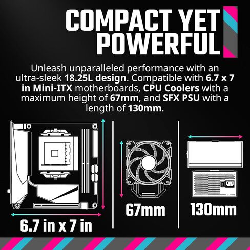 حافظة كمبيوتر Cooler Master NR200P V2 Mini-ITX 18L، مبرد سائل بتركيب علوي 240 مم | 280 مم، تركيب رأسي 356 مم، وحدة معالجة الرسومات 3.5 فتحة، مقسى | لوحة تهوية، USB 3.2 Gen 2x2 Type C (NR200PV2-KCNN-S00) in Saudi Arabia