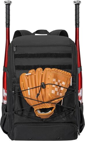 حقيبة مضرب البيسبول من توريبيو، حقيبة ظهر لمعدات البيسبول مع حجرة للأحذية، للبيسبول وكرة تي والكرة اللينة، تحمل مضرب وخوذة وقفاز in Kuwait