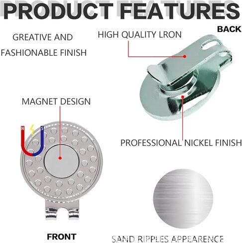 6 9 12 15PCS Golf Hat Clips Magnetic Golf Ball Marker Holders for Golf Hats Caps Gloves Nickel-Plated Alloy Clips for Metal Golf Ball Markers Professional Golf Training Aids Accessories in Kuwait