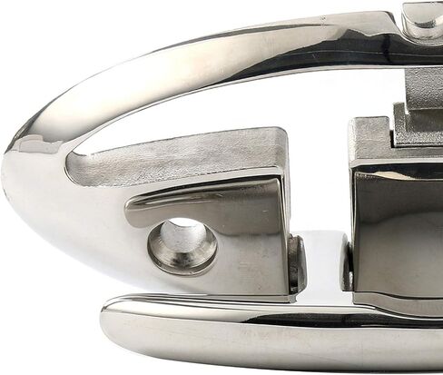 Amarine-made 7-1/2 بوصة مربط قارب من الفولاذ المقاوم للصدأ مربط شديد التحمل قابل للطي، مربط سطح السفينة قابل للطي من الدرجة البحرية فضي - قطعتان in Kuwait