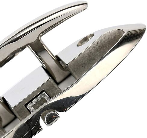 Amarine-made 7-1/2 بوصة مربط قارب من الفولاذ المقاوم للصدأ مربط شديد التحمل قابل للطي، مربط سطح السفينة قابل للطي من الدرجة البحرية فضي - قطعتان in Kuwait