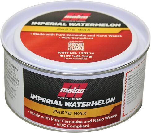 شمع معجون إمبراطوري متوافق مع المركبات العضوية المتطايرة من مالكو، رائحة البطيخ - يخلق لمسة نهائية شديدة اللمعان/يوفر حماية دائمة/شمع ممتاز للاستخدام على الألياف الزجاجية، ومعطف الجل والتشطيبات المطلية / 14 أونصة. (125214) in Saudi Arabia
