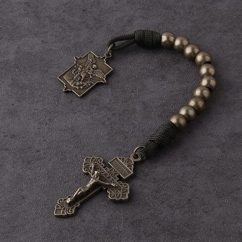 Pocket Rosary Open Style One Decade Stainless Steel Catholic Rosary Beads with Crucifix Saint Benedict Medal with Gift Bag in Saudi Arabia