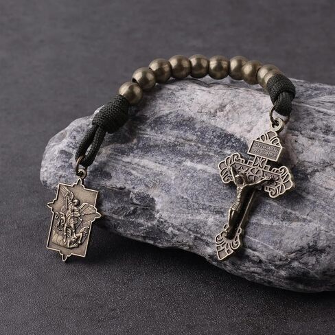 Pocket Rosary Open Style One Decade Stainless Steel Catholic Rosary Beads with Crucifix Saint Benedict Medal with Gift Bag in Saudi Arabia