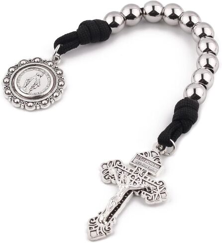Pocket Rosary Open Style One Decade Stainless Steel Catholic Rosary Beads with Crucifix Saint Benedict Medal with Gift Bag in Saudi Arabia