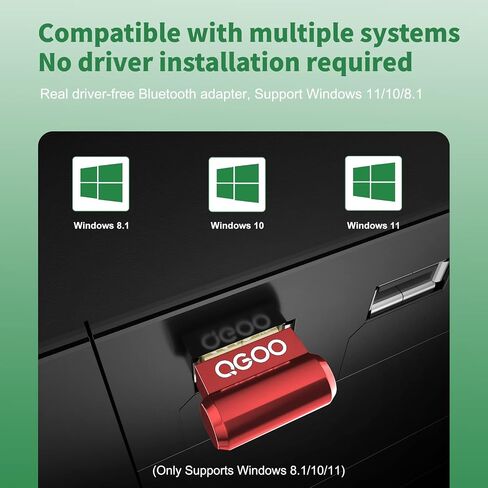 محول USB بلوتوث 5.3 للكمبيوتر المكتبي، قم بتوصيل وتشغيل جهاز استقبال دونجل بلوتوث صغير EDR للكمبيوتر المحمول وسماعات رأس بلوتوث وماوس لوحة المفاتيح (أحمر) in Saudi Arabia