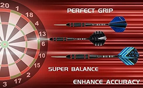 مجموعة سهام ذات طرف فولاذي احترافي | أسطوانة نحاسية 24 جرام/22 جرام/20 جرام/18 جرام مع 12 قطعة من رحلات السهام + مبراة السهام + حافظة مغناطيسية + أداة رمي السهام (6 عبوات) in Kuwait