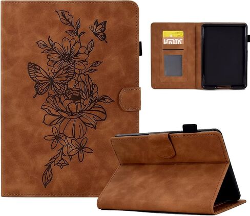 حافظة MonsDirect لجهاز Kindle Paperwhite الجيل الحادي عشر 2021 مقاس 6.8 بوصة، غطاء جلد سويدي مع حامل، تنبيه/غفو تلقائي مع حامل قلم لجهاز Kindle Paperwhite & Signature Edition وقارئ إلكتروني للأطفال 2021، بني in Kuwait